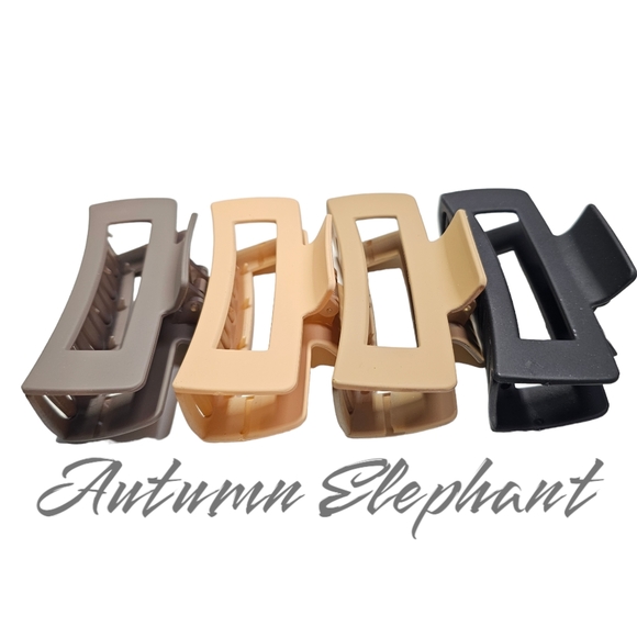 NWT Set of 4 Giant Hair Clips Nuetral Colors - Picture 2 of 7